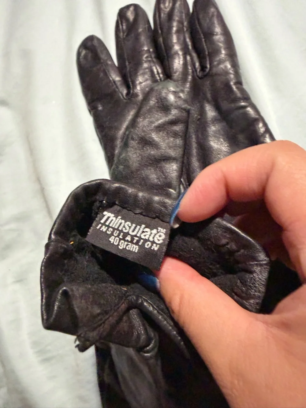 🌧️3M Thinsulate Black Leather Gloves - Picture 5 of 6